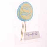 3pcs/Set Happy Easter Eggs Cupcake Picks Cake Topper Easter Decor Blue