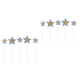 10 Pieces Star Cake Topper Party Dessert Cupcake Decoration Dark Blue