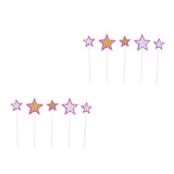 10 Pieces Star Cake Topper Party Dessert Cupcake Decoration Purple