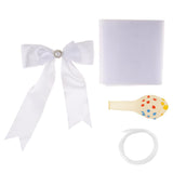 12 Inch Bow Polka Dots Latex Balloon with Tulle Panels Wedding Decor White