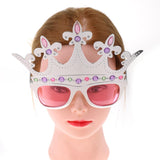 Christmas Carnival Party Sunglasses Photo Booth Princess Queen Crown Plastic Holiday Dress Up Glasses Costume Toy