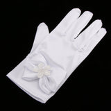 Flower Girls Short Gloves Wedding Party Kids Gloves Formal Occasion White