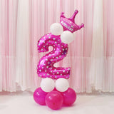 All Numbers Crown Balloons Column Set Happy Birthday Arch Garland Number 2