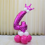 All Numbers Crown Balloons Column Set Happy Birthday Arch Garland Number 4