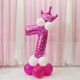 All Numbers Crown Balloons Column Set Happy Birthday Arch Garland Number 7