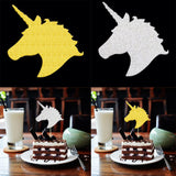 20 Pieces Unicorn Head DIY Cake Toppers Christmas Birthday Picks Gold