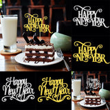 20 Pieces Happy New Year Eve Letters Cake Toppers DIY Cupcake Picks Gold