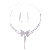Maxbell Luxury Wedding Crystal Butterfly Necklace Earrings Bridal Shower Jewelry Gift