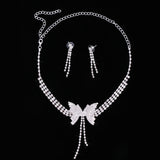 Maxbell Luxury Wedding Crystal Butterfly Necklace Earrings Bridal Shower Jewelry Gift