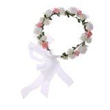 Woman Bridal Flower Hair Wreath Headband Garland Hair Garland White and Pink