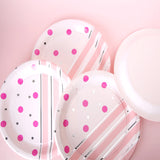 10x Birthday Party Cake Paper Plates Baby Shower Paper Tableware Plates Pink