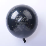 10 Pieces Happy Birthday Printed Latex Balloon Party Decor 12 Inch Black