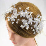 Vintage Beaded Pearl Floral Wedding Hair Vine Silver Wire Twisted Bridal Headpiece Elegant Party Hairband Tiara Gift