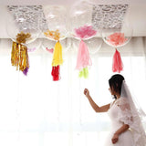 18 Transparent Bobo Balloon Roseleaf Tassel Balloon Accessories Pink"