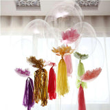 18 Transparent Bobo Balloon Roseleaf Tassel Balloon Accessories Rose red"