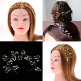 Maxbell Charming Woman Bridal Pearls Diamante Hair Chain Vine Tiara Hair Jewelry