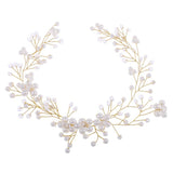 Maxbell Fashion Lady Girls Crystal Flower Pearls Headpiece Hair Accessories Costume