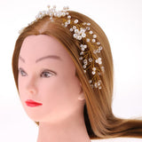 Maxbell Fashion Lady Girls Crystal Flower Pearls Headpiece Hair Accessories Costume
