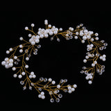 Maxbell Fashion Lady Girls Crystal Flower Pearls Headpiece Hair Accessories Costume