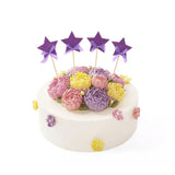 Maxbell  4x Twinkle Twinkle Little Stars Cake Toppers Birthday Cupcake Picks Purple