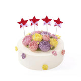 Maxbell  4x Twinkle Twinkle Little Stars Cake Toppers Birthday Cupcake Picks Red