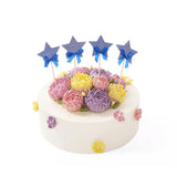 Maxbell  4x Twinkle Twinkle Little Stars Cake Toppers Birthday Cupcake Picks Blue