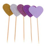 Maxbell  10x Romantic Heart Cupcake Picks Cake Topper Wedding Birthday Party Decor #4