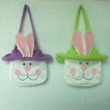 Spring Easter Rabbit Bunny Candy Gift Bags Egg Basket Easter Decor Purple