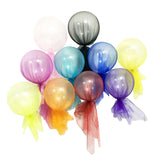 10pcs Colorful Latex Balloon Tulle Wrapped Wedding Party Decoration 12 inch