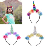 Lovely Unicorn Horn Flower Headwear Party Headpiece Prop Accessories