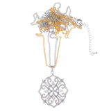 Fashion Rhinestone Flower Pendent Necklace Wedding Bridal Jewelry Silver