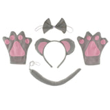 Max Girls Animal Mouse Costume Set Headband Tails Bow Tie Gloves Cosplay Props