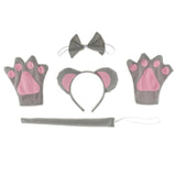 Max Girls Animal Mouse Costume Set Headband Tails Bow Tie Gloves Cosplay Props