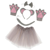 Max Girls Animal Mouse Costume Set Headband Tails Bow Tie Gloves Cosplay Props