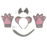 Max 5pcs/Set Girls Animal Costume Wolf Ears Headband Bowtie Tail Tutu Paws Set