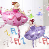 Max Ballet Dancing Girl Foil Balloon Baby Shower Christening Party Decor Purple