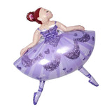 Max Ballet Dancing Girl Foil Balloon Baby Shower Christening Party Decor Purple