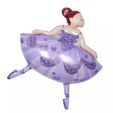 Max Ballet Dancing Girl Foil Balloon Baby Shower Christening Party Decor Purple