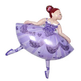 Max Ballet Dancing Girl Foil Balloon Baby Shower Christening Party Decor Purple