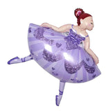 Max Ballet Dancing Girl Foil Balloon Baby Shower Christening Party Decor Purple