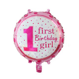 Max 5 Pieces 1st Birthday Foil Balloon Baby Shower Christening Party Decor Pink