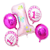 Max 5 Pieces 1st Birthday Foil Balloon Baby Shower Christening Party Decor Pink
