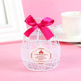 Max Romatic Mental Wedding Favor Box Candy Cookie Gift Box White & Deep Rose Red