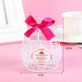 Max Romatic Mental Wedding Favor Box Candy Cookie Gift Box White & Deep Rose Red