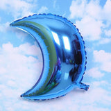 Max 5 Pieces Mylar Moon Balloon Foil Air Balloon for Wedding Baby Shower Blue