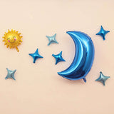 Max 5 Pieces Mylar Moon Balloon Foil Air Balloon for Wedding Baby Shower Blue