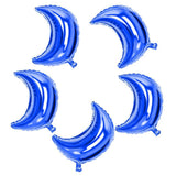 Max 5 Pieces Mylar Moon Balloon Foil Air Balloon for Wedding Baby Shower Blue