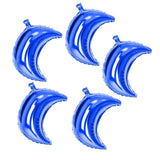 Max 5 Pieces Mylar Moon Balloon Foil Air Balloon for Wedding Baby Shower Blue