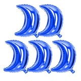 Max 5 Pieces Mylar Moon Balloon Foil Air Balloon for Wedding Baby Shower Blue
