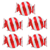 5 Pieces Sweet Stripes Candy Shape Aluminium Film Balloon Wedding Decor Red